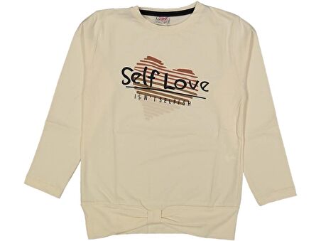 Kız Çocuk Mevsimlik Self Love Baskılı Sweatshirt BGL-ST03646