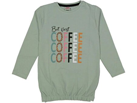 Kız Çocuk Mevsimlik Coffe Baskılı Sweatshirt BGL-ST03647