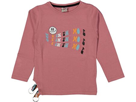 Kız Çocuk Mevsimlik Emoji Baskılı Sweatshirt BGL-ST03650