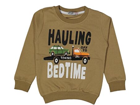 Erkek Çocuk Bedtıme Baskılı Sweatshirt BGL-ST03670