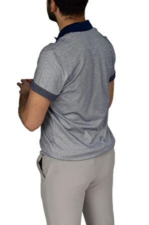 Erkek Polo Yaka Jakarlı Cepli Tişört R7520 BGL-ST03793