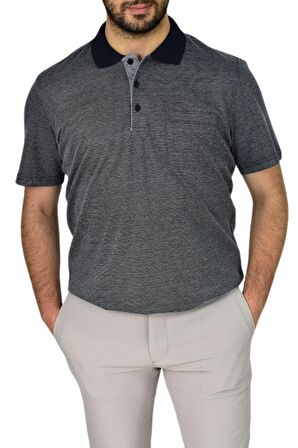Erkek Polo Yaka Jakarlı Cepli Tişört R7520 BGL-ST03793