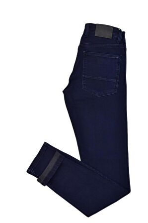 Erkek Lacivert Silim Fit 5 Cepli Jeans Pantolon BGL-ST03820