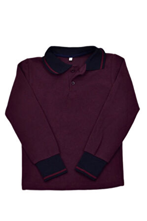 Kolej Polo Yaka Selanik Sweat Mürdüm BGL-ST03896