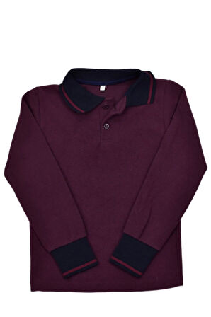 Kolej Polo Yaka Selanik Sweat Mürdüm BGL-ST03897