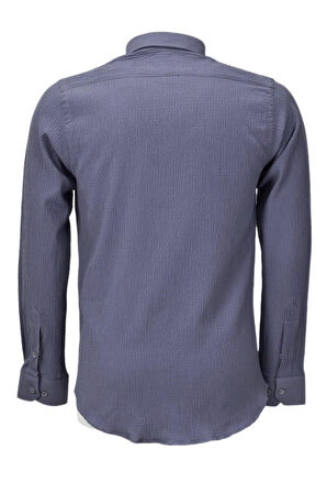 Erkek Silim Fit Spor Gofre Uzun Kol Gömlek BGL-ST03898