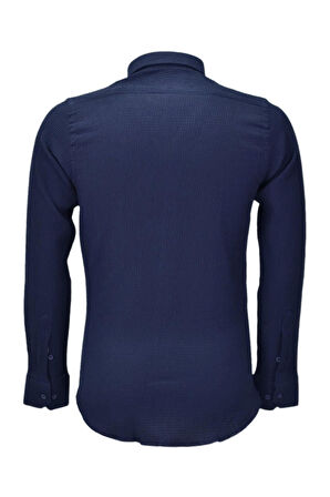 Erkek Silim Fit Spor Gofre Uzun Kol Gömlek BGL-ST03898