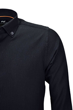 Erkek Silim Fit Spor Gofre Uzun Kol Gömlek BGL-ST03898