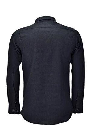 Erkek Silim Fit Spor Gofre Uzun Kol Gömlek BGL-ST03898