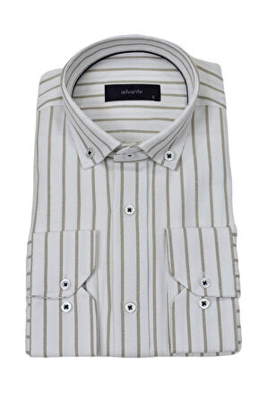 Erkek Klasik Çizgili Tek Cepli Gömlek BGL-ST03907