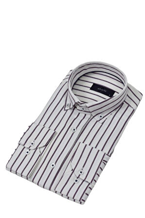 Erkek Klasik Çizgili Tek Cepli Gömlek BGL-ST03907