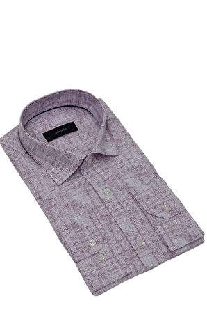 Erkek Klasik Puantiyeli Tek Cepli Gömlek BGL-ST03908