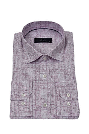 Erkek Klasik Puantiyeli Tek Cepli Gömlek BGL-ST03908