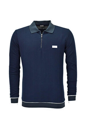 Erkek Spor Mevsimlik Polo Yaka Sweatshirt BGL-ST03932