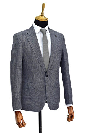 Erkek Lacivert Tek Spor Ceket Çift Yırtmaçlı BGL-ST03979