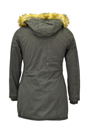 Kadın Spor Kanvas Kapüşonlu Parka M5300 BGL-ST03986