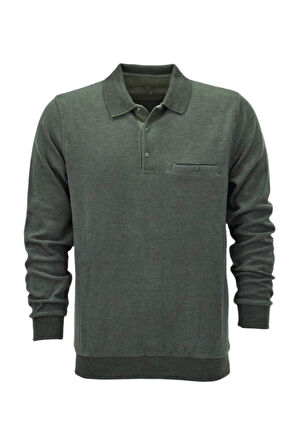 Erkek Polo Yaka Cepli Sweatshirt  6857 BGL-ST04024