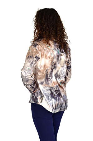 Kadın Saten Uzun Kol Gömlek BGL-ST04211