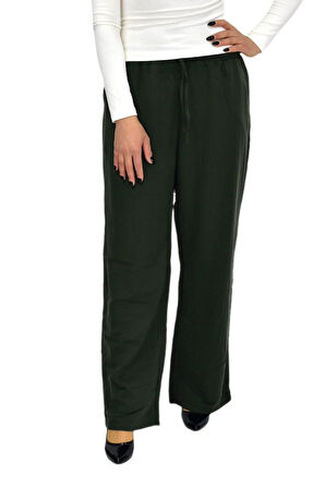 Kadın Beli Lastikli Bol Pantolon BGL-ST04216