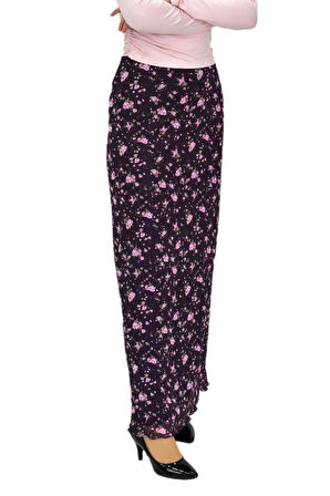 Kadın Çiçekli Lastikli Tül Krep Etek BGL-ST04229