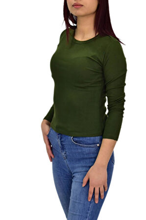 Kadın Uzun Kol  Fitilli Body Tişört  BGL-ST04231