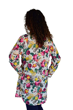 Kadın Çiçekli Desen Viscon Gömlek BGL-ST04238
