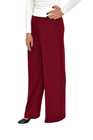 Kadın Pileli Beli Lastikli Bol Pantolon BGL-ST04252