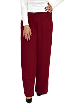 Kadın Pileli Beli Lastikli Bol Pantolon BGL-ST04252