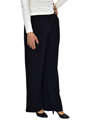 Kadın Pileli Beli Lastikli Bol Pantolon BGL-ST04252