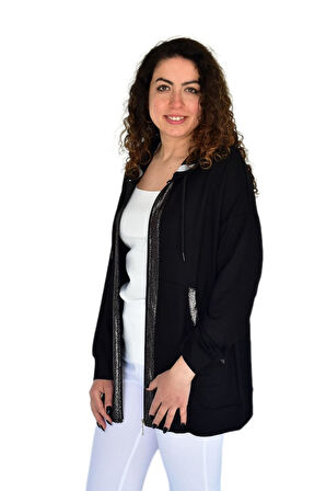 Kadın Spor Kapüşonlu Fermuarlı Hırka BGL-ST04263