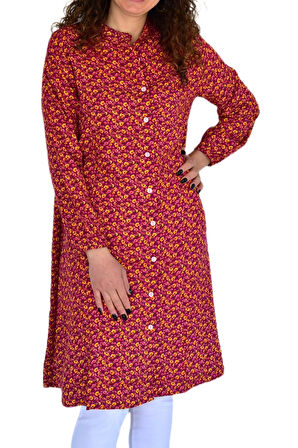 Kadın Uzun Çiçek Baskılı Desen Viscon Bluz BGL-ST04290