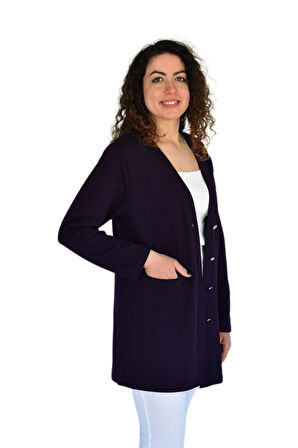 Kadın Anne Mevsimlik Düğmeli Cepli Hırka BGL-ST04313