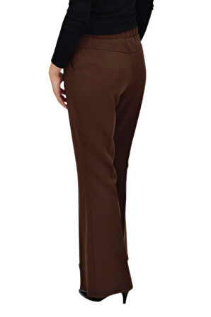 Kadın İspanyol Paça Beli Lastikli Kumaş Pantolon BGL-ST04321
