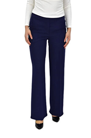 Kadın Bol Paça Beli Lastikli Kumaş Pantolon BGL-ST04322