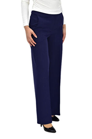 Kadın Bol Paça Beli Lastikli Kumaş Pantolon BGL-ST04322