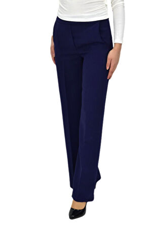 Kadın Bol Paça Beli Lastikli Kumaş Pantolon BGL-ST04322