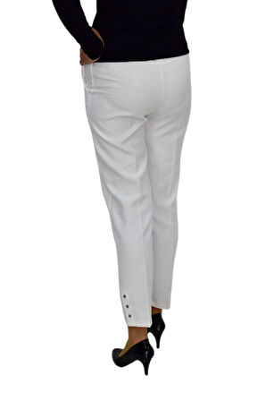 Kadın Paça Puntalı Beli Lastikli Kumaş Pantolon BGL-ST04323