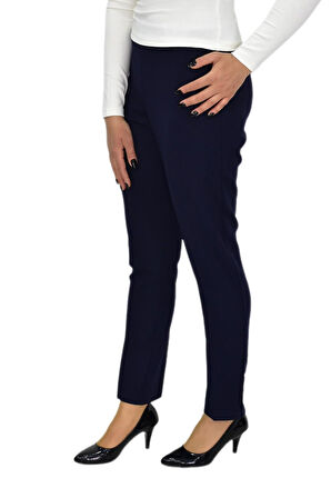 Kadın Paça Puntalı Beli Lastikli Kumaş Pantolon BGL-ST04323