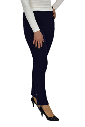 Kadın Paça Puntalı Beli Lastikli Kumaş Pantolon BGL-ST04323