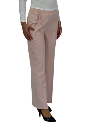 Kadın Bol Paça Beli Lastikli Kumaş Pantolon BGL-ST04322