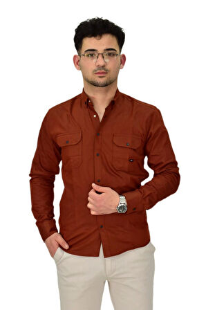 Erkek Spor Likralı Gömlek BGL-ST04343