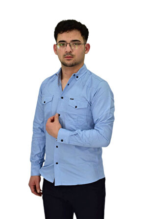 Erkek Spor Likralı Gömlek BGL-ST04343