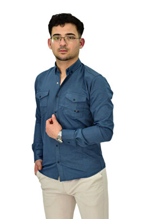 Erkek Spor Likralı Gömlek BGL-ST04343