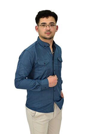 Erkek Spor Likralı Gömlek BGL-ST04343