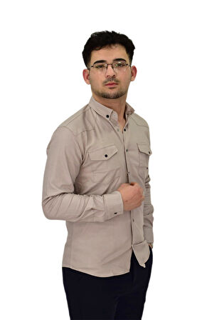 Erkek Spor Likralı Gömlek BGL-ST04343