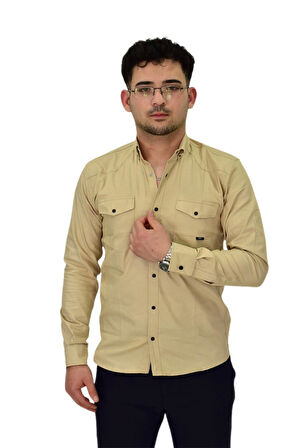 Erkek Spor Likralı Gömlek BGL-ST04343