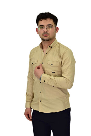 Erkek Spor Likralı Gömlek BGL-ST04343