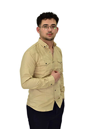 Erkek Spor Likralı Gömlek BGL-ST04343