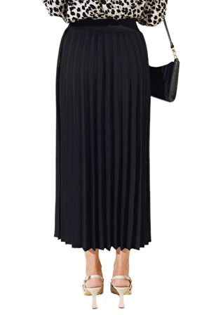 Kadın Krep Piliseli Lastikli Etek  BGL-ST04349