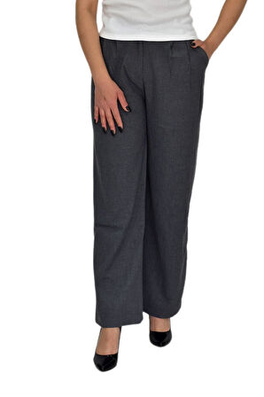 Kadın Pileli Bol Pantolon BGL-ST04352
